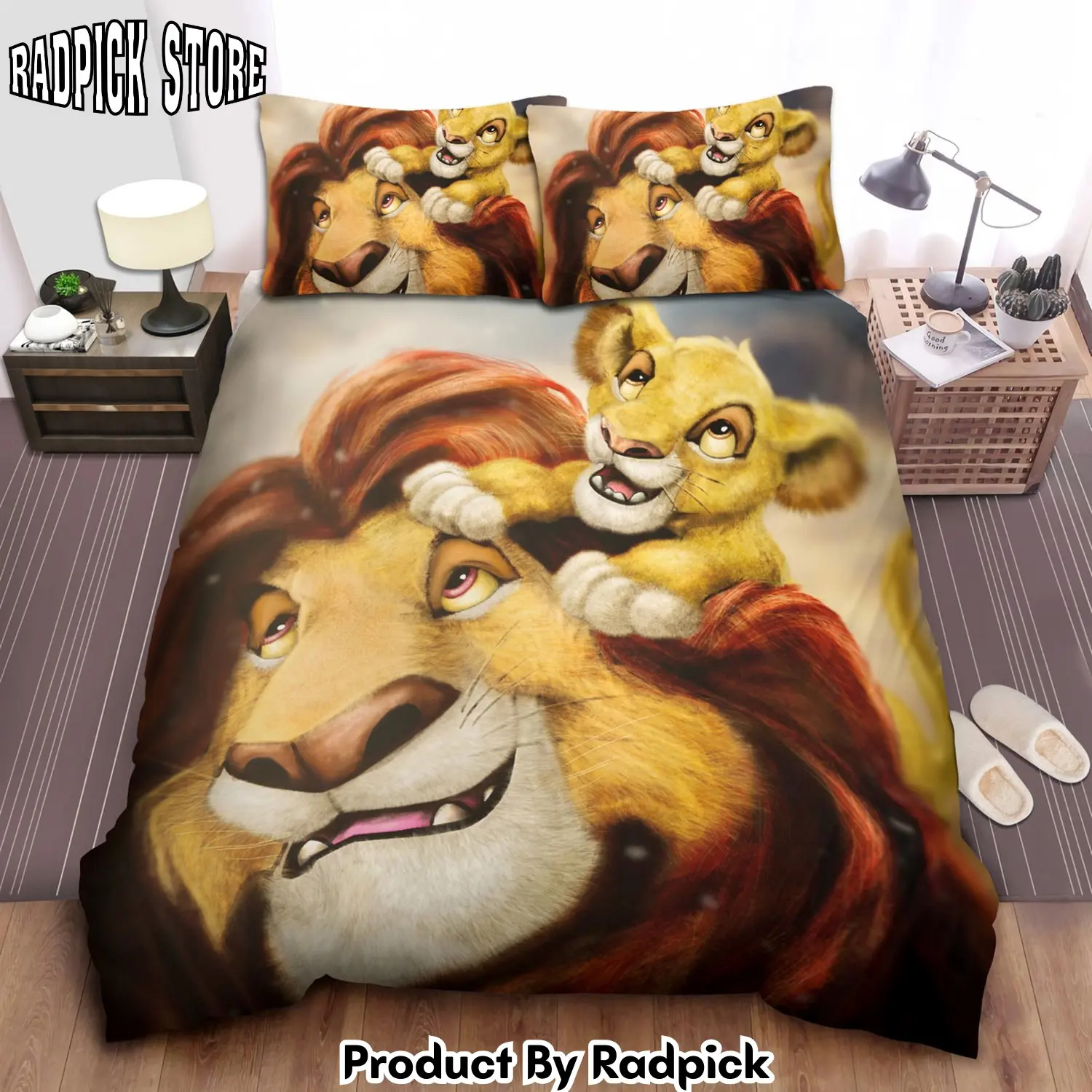 Radpick the lion king father and son painting bed sheets spread comforter duvet cover bedding sets rp3271088